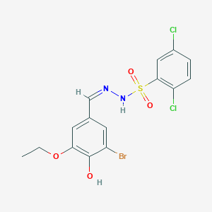 molecular formula C15H13BrCl2N2O4S B1190744 N'-(3-bromo-5-ethoxy-4-hydroxybenzylidene)-2,5-dichlorobenzenesulfonohydrazide 