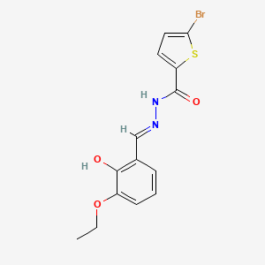 molecular formula C14H13BrN2O3S B1190745 5-bromo-N'-(3-ethoxy-2-hydroxybenzylidene)-2-thiophenecarbohydrazide 
