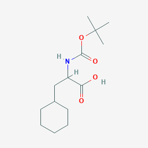 molecular formula C14H25NO4 B119075 2-((tert-Butoxycarbonyl)amino)-3-cyclohexylpropanoic acid CAS No. 144186-13-0