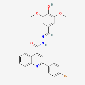 molecular formula C25H20BrN3O4 B1190765 2-(4-bromophenyl)-N'-(4-hydroxy-3,5-dimethoxybenzylidene)-4-quinolinecarbohydrazide 