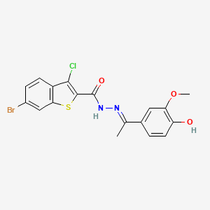 6-bromo-3-chloro-N'-[1-(4-hydroxy-3-methoxyphenyl)ethylidene]-1-benzothiophene-2-carbohydrazide