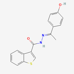 molecular formula C17H14N2O2S B1190784 N'-[1-(4-hydroxyphenyl)ethylidene]-1-benzothiophene-3-carbohydrazide 
