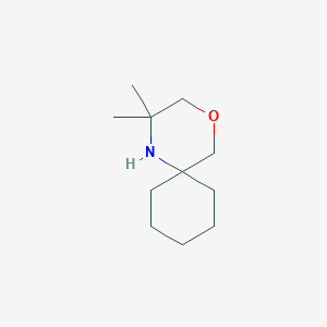 molecular formula C11H21NO B11907932 2,2-Dimethyl-4-oxa-1-azaspiro[5.5]undecane 