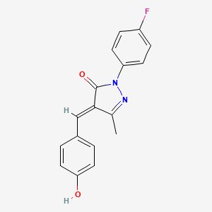 (4E)-2-(4-fluorophenyl)-4-(4-hydroxybenzylidene)-5-methyl-2,4-dihydro-3H-pyrazol-3-one