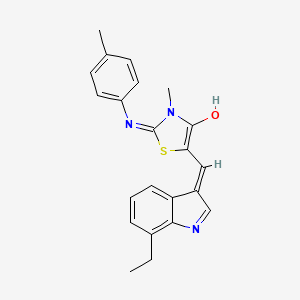 5-[(7-ethyl-1H-indol-3-yl)methylene]-3-methyl-2-[(4-methylphenyl)imino]-1,3-thiazolidin-4-one