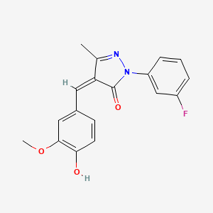 2-(3-fluorophenyl)-4-(4-hydroxy-3-methoxybenzylidene)-5-methyl-2,4-dihydro-3H-pyrazol-3-one