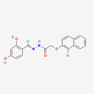 molecular formula C19H15BrN2O4 B1190873 2-[(1-bromo-2-naphthyl)oxy]-N'-(2,4-dihydroxybenzylidene)acetohydrazide 