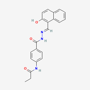 molecular formula C21H19N3O3 B1190877 N-[4-({2-[(2-hydroxy-1-naphthyl)methylene]hydrazino}carbonyl)phenyl]propanamide 