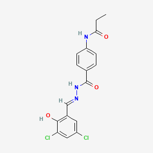 molecular formula C17H15Cl2N3O3 B1190878 N-(4-{[2-(3,5-dichloro-2-hydroxybenzylidene)hydrazino]carbonyl}phenyl)propanamide 