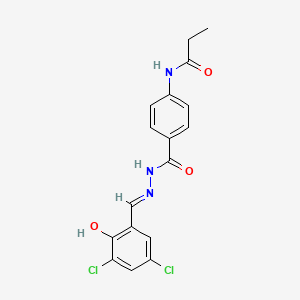 N-(4-{[2-(3,5-dichloro-2-hydroxybenzylidene)hydrazino]carbonyl}phenyl)propanamide