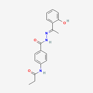 molecular formula C18H19N3O3 B1190879 N-[4-({2-[1-(2-hydroxyphenyl)ethylidene]hydrazino}carbonyl)phenyl]propanamide 