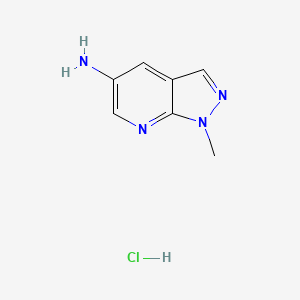 molecular formula C7H9ClN4 B11908790 1-Methyl-1H-pyrazolo[3,4-b]pyridin-5-amine hydrochloride 