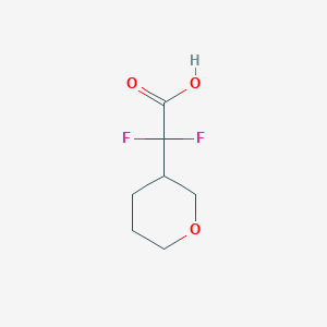 molecular formula C7H10F2O3 B11908795 2,2-Difluoro-2-(oxan-3-yl)acetic acid 