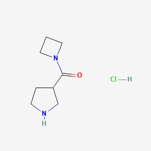 molecular formula C8H15ClN2O B11908836 Azetidin-1-yl(pyrrolidin-3-yl)methanone hydrochloride 