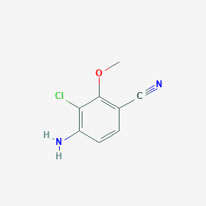 molecular formula C8H7ClN2O B11908855 4-Amino-3-chloro-2-methoxybenzonitrile 