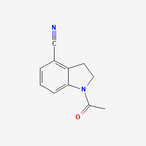 molecular formula C11H10N2O B11908875 1-Acetylindoline-4-carbonitrile 