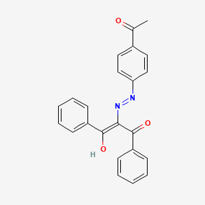 molecular formula C23H18N2O3 B1190888 2-[2-(4-Acetylphenyl)hydrazinylidene]-1,3-diphenylpropane-1,3-dione 