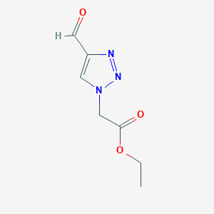 molecular formula C7H9N3O3 B11908897 (4-Formyl-[1,2,3]triazol-1-yl)-acetic acid ethyl ester 