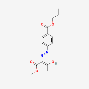 molecular formula C16H20N2O5 B1190895 Propyl 4-{2-[1-(ethoxycarbonyl)-2-oxopropylidene]hydrazino}benzoate 