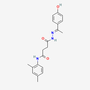 molecular formula C20H23N3O3 B1190899 N-(2,4-dimethylphenyl)-4-{2-[1-(4-hydroxyphenyl)ethylidene]hydrazino}-4-oxobutanamide 