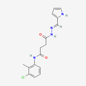 N-(3-chloro-2-methylphenyl)-4-oxo-4-[2-(1H-pyrrol-2-ylmethylene)hydrazino]butanamide