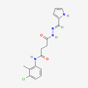 molecular formula C16H17ClN4O2 B1190900 N-(3-chloro-2-methylphenyl)-4-oxo-4-[2-(1H-pyrrol-2-ylmethylene)hydrazino]butanamide 