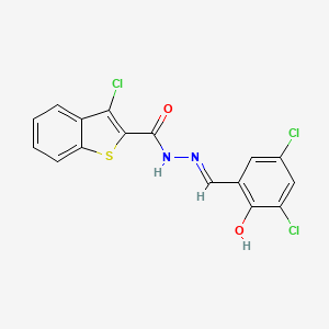 3-chloro-N'-(3,5-dichloro-2-hydroxybenzylidene)-1-benzothiophene-2-carbohydrazide