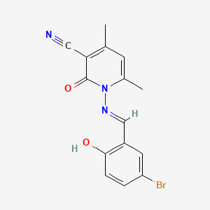 1-{[(1E)-(5-bromo-2-hydroxyphenyl)methylene]amino}-4,6-dimethyl-2-oxo-1,2-dihydropyridine-3-carbonitrile