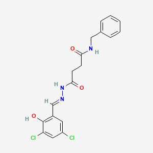 N-benzyl-4-[2-(3,5-dichloro-2-hydroxybenzylidene)hydrazino]-4-oxobutanamide