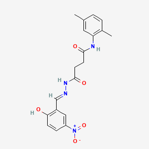 molecular formula C19H20N4O5 B1190915 N-(2,5-dimethylphenyl)-4-(2-{2-hydroxy-5-nitrobenzylidene}hydrazino)-4-oxobutanamide 