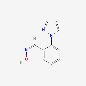 molecular formula C10H9N3O B11909155 2-(1H-pyrazol-1-yl)benzenecarbaldehyde oxime 