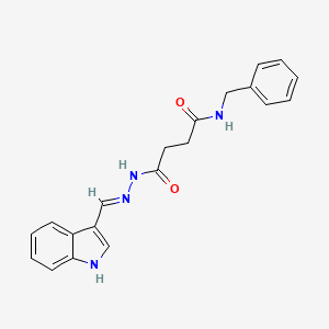 N-benzyl-4-[2-(1H-indol-3-ylmethylene)hydrazino]-4-oxobutanamide