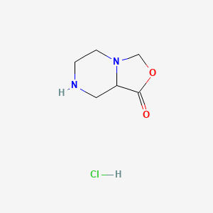 molecular formula C6H11ClN2O2 B11909186 Tetrahydro-1H-oxazolo[3,4-a]pyrazin-3(5H)-onehydrochloride 