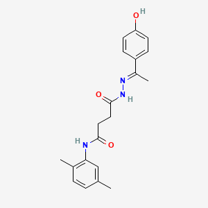 molecular formula C20H23N3O3 B1190920 N-(2,5-dimethylphenyl)-4-{2-[1-(4-hydroxyphenyl)ethylidene]hydrazino}-4-oxobutanamide 