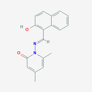 1-{[(2-hydroxy-1-naphthyl)methylene]amino}-4,6-dimethyl-2(1H)-pyridinone
