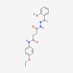 molecular formula C20H23N3O4 B1190927 N-(4-ethoxyphenyl)-4-{2-[1-(2-hydroxyphenyl)ethylidene]hydrazino}-4-oxobutanamide 