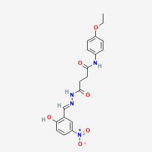 molecular formula C19H20N4O6 B1190928 N-(4-ethoxyphenyl)-4-(2-{2-hydroxy-5-nitrobenzylidene}hydrazino)-4-oxobutanamide 