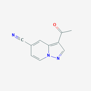 molecular formula C10H7N3O B11909326 3-Acetylpyrazolo[1,5-a]pyridine-5-carbonitrile 