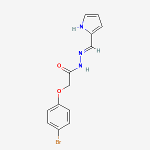 molecular formula C13H12BrN3O2 B1190936 2-(4-bromophenoxy)-N'-(1H-pyrrol-2-ylmethylene)acetohydrazide 