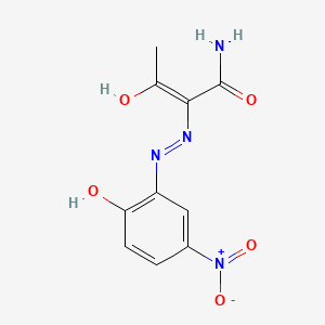 molecular formula C10H10N4O5 B1190943 2-({2-Hydroxy-5-nitrophenyl}hydrazono)-3-oxobutanamide 