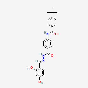 molecular formula C25H25N3O4 B1190947 4-tert-butyl-N-(4-{[2-(2,4-dihydroxybenzylidene)hydrazino]carbonyl}phenyl)benzamide 