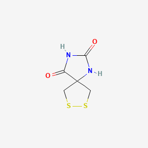 molecular formula C5H6N2O2S2 B11909482 7,8-Dithia-1,3-diaza-spiro(4.4)nonane-2,4-dione CAS No. 62032-12-6