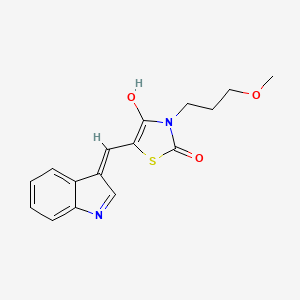 molecular formula C16H16N2O3S B1190967 5-(1H-indol-3-ylmethylene)-3-(3-methoxypropyl)-1,3-thiazolidine-2,4-dione 