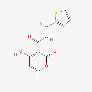 molecular formula C13H10O4S B1190968 4-hydroxy-6-methyl-3-[3-(2-thienyl)acryloyl]-2H-pyran-2-one 