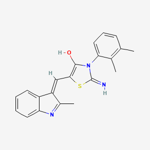 molecular formula C21H19N3OS B1190971 3-(2,3-dimethylphenyl)-2-imino-5-[(2-methyl-1H-indol-3-yl)methylene]-1,3-thiazolidin-4-one 