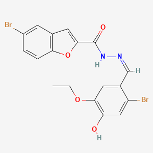 5-bromo-N'-[(Z)-(2-bromo-5-ethoxy-4-hydroxyphenyl)methylidene]-1-benzofuran-2-carbohydrazide