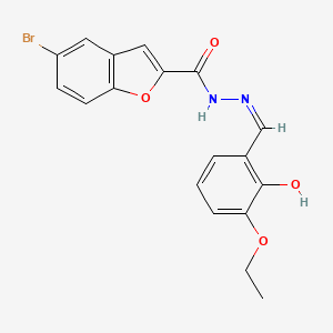 5-bromo-N'-[(Z)-(3-ethoxy-2-hydroxyphenyl)methylidene]-1-benzofuran-2-carbohydrazide