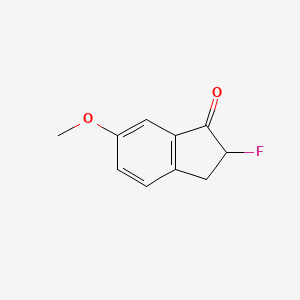 molecular formula C10H9FO2 B11909794 2-fluoro-6-methoxy-2,3-dihydro-1H-inden-1-one 