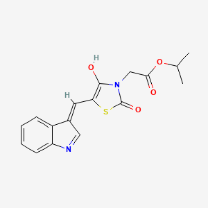 molecular formula C17H16N2O4S B1190980 isopropyl [5-(1H-indol-3-ylmethylene)-2,4-dioxo-1,3-thiazolidin-3-yl]acetate 