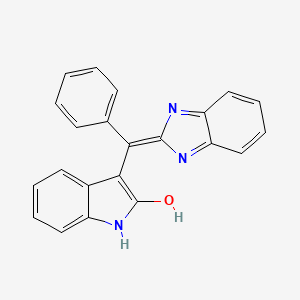 molecular formula C22H15N3O B1190981 3-[1H-benzimidazol-2-yl(phenyl)methylene]-1,3-dihydro-2H-indol-2-one 
